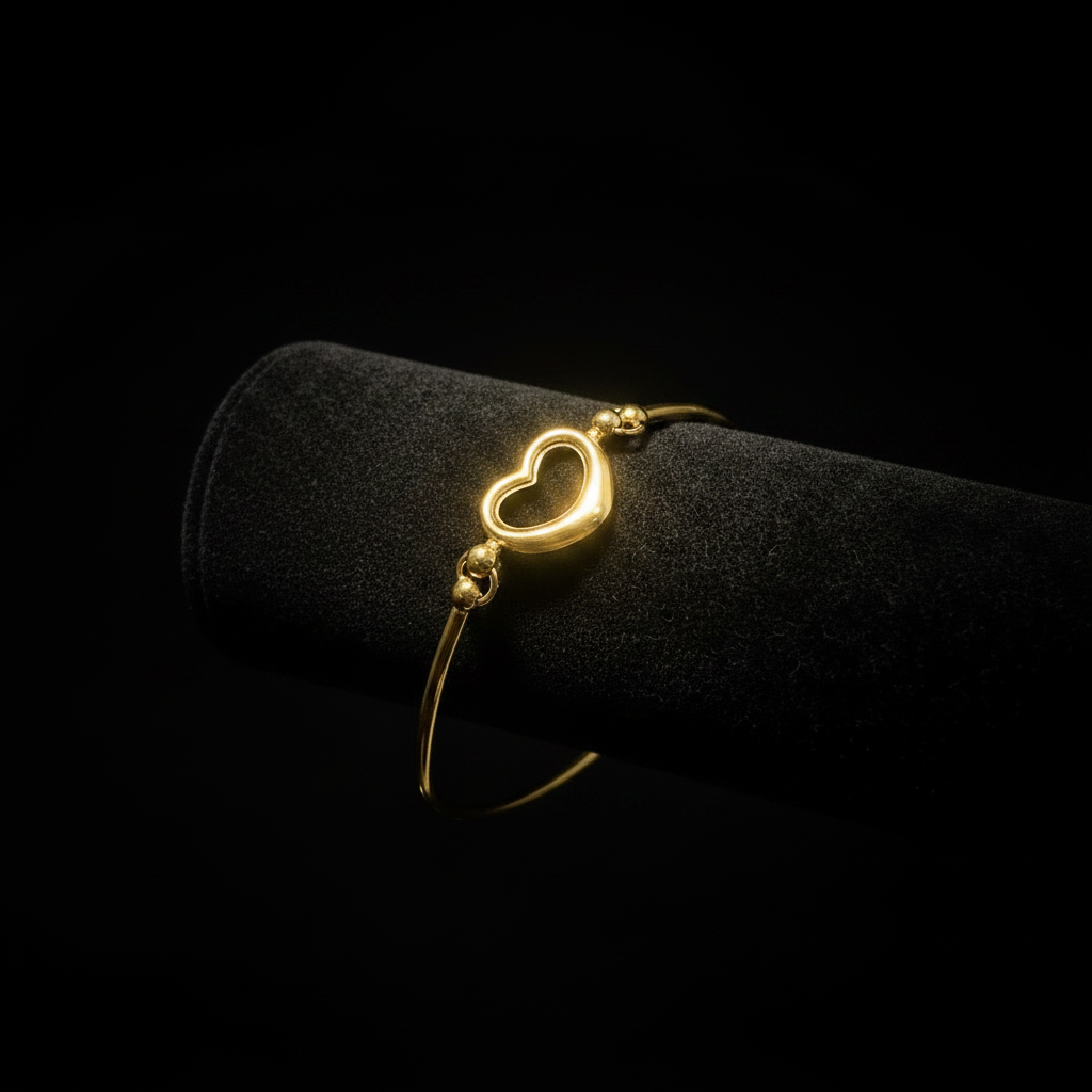 Pulsera Corazón Oro 14k - fondo negro