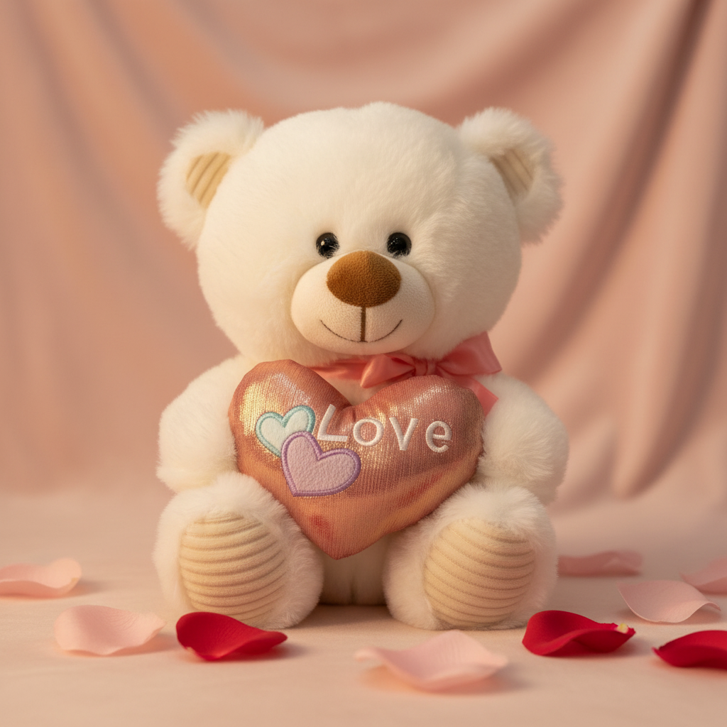 Osito de Peluche Blanco con corazón Love - editorial