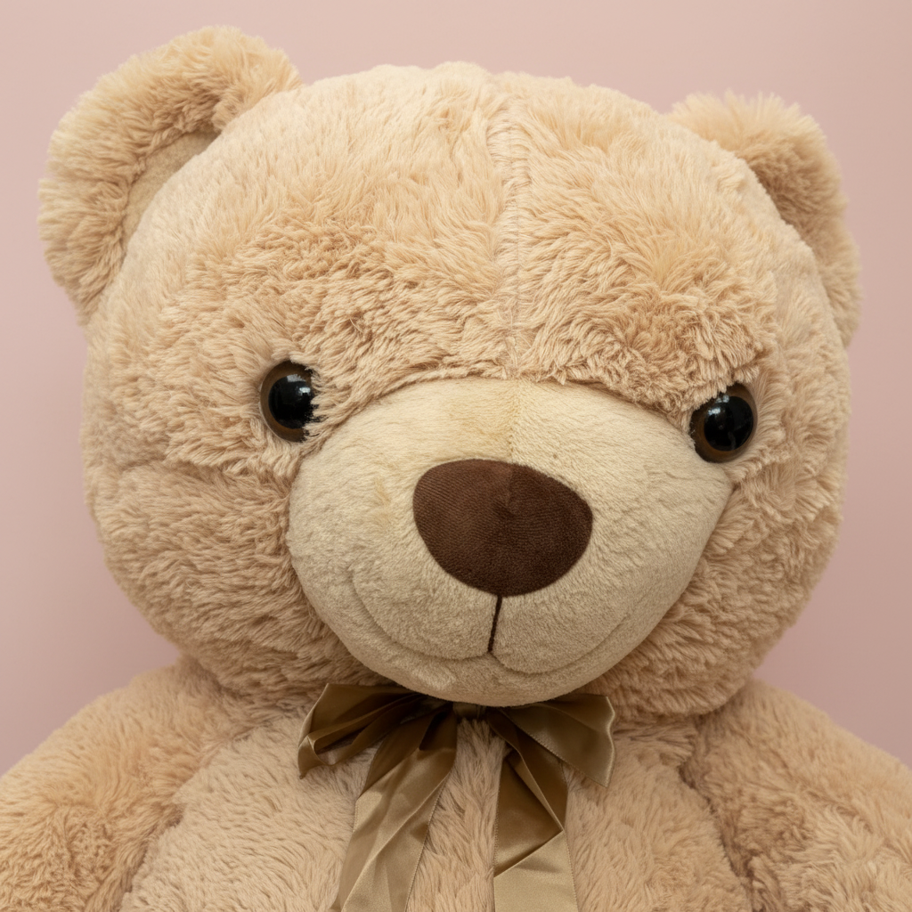 Detalle carita Oso Beige Gigantón 66 pulgadas